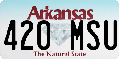 AR license plate 420MSU