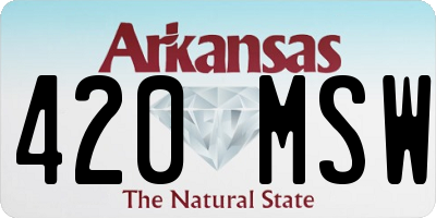 AR license plate 420MSW