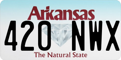 AR license plate 420NWX