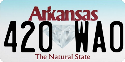 AR license plate 420WAO