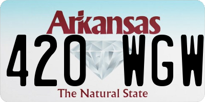 AR license plate 420WGW