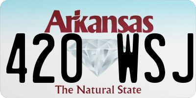 AR license plate 420WSJ