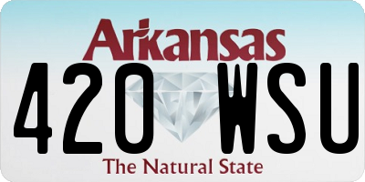 AR license plate 420WSU