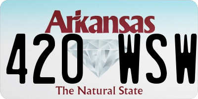 AR license plate 420WSW