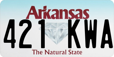 AR license plate 421KWA