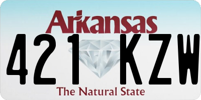AR license plate 421KZW