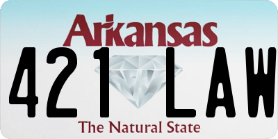 AR license plate 421LAW