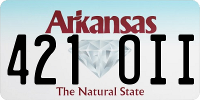 AR license plate 421OII