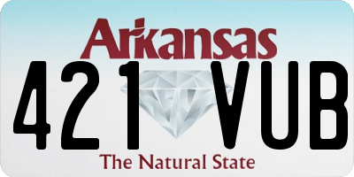 AR license plate 421VUB