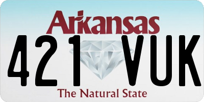 AR license plate 421VUK