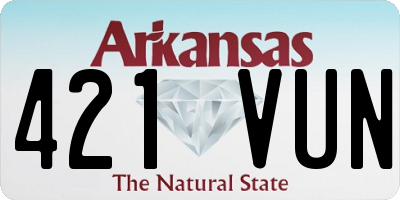 AR license plate 421VUN