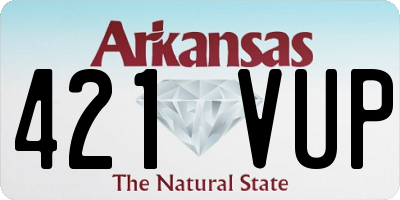 AR license plate 421VUP