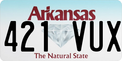 AR license plate 421VUX