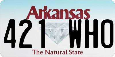 AR license plate 421WHO