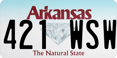 AR license plate 421WSW