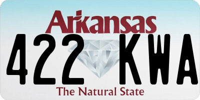 AR license plate 422KWA