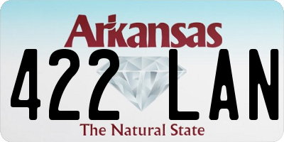 AR license plate 422LAN
