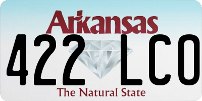 AR license plate 422LCO