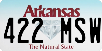 AR license plate 422MSW