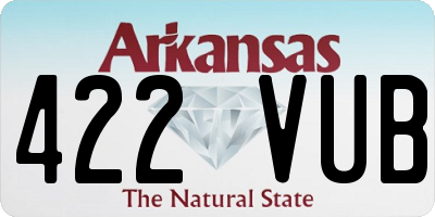 AR license plate 422VUB
