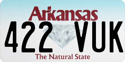 AR license plate 422VUK