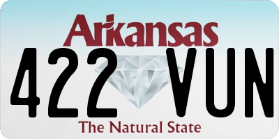 AR license plate 422VUN