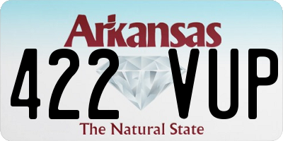 AR license plate 422VUP