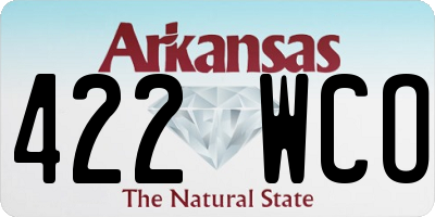 AR license plate 422WCO