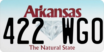 AR license plate 422WGO