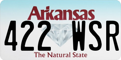 AR license plate 422WSR