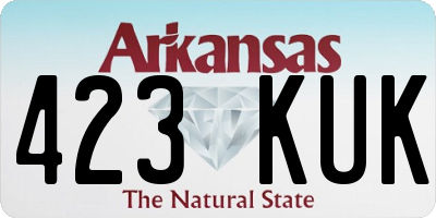 AR license plate 423KUK