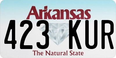 AR license plate 423KUR