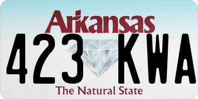 AR license plate 423KWA