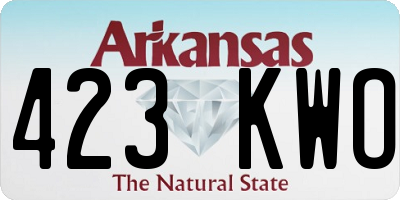 AR license plate 423KWO