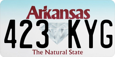 AR license plate 423KYG