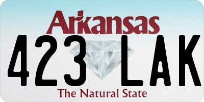 AR license plate 423LAK