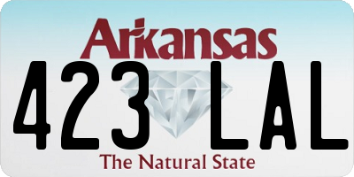 AR license plate 423LAL