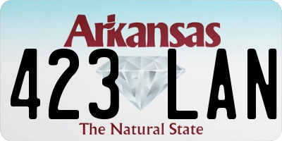 AR license plate 423LAN