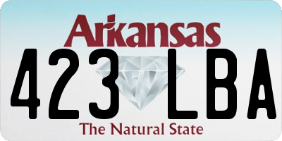 AR license plate 423LBA