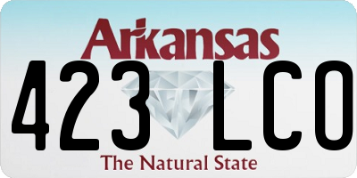 AR license plate 423LCO
