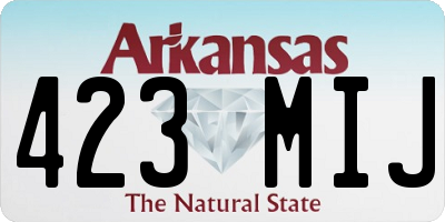 AR license plate 423MIJ