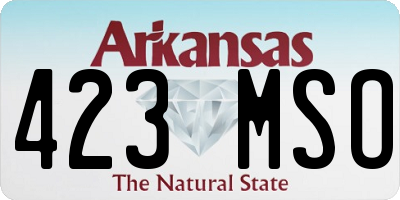 AR license plate 423MSO