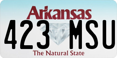 AR license plate 423MSU