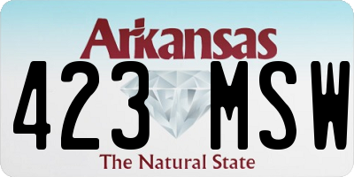 AR license plate 423MSW