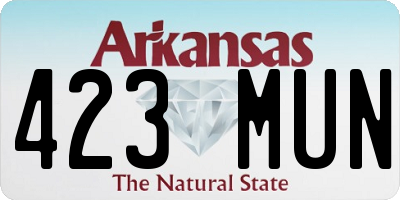 AR license plate 423MUN