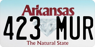 AR license plate 423MUR
