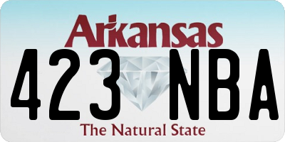 AR license plate 423NBA