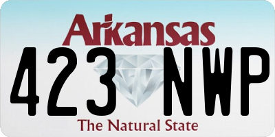 AR license plate 423NWP