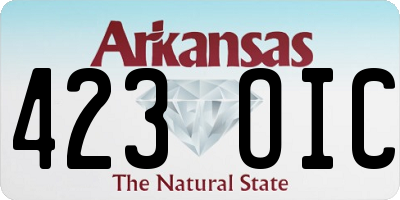 AR license plate 423OIC