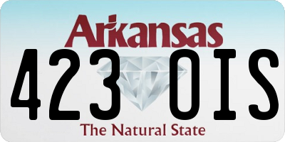 AR license plate 423OIS